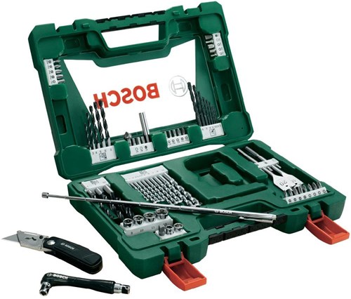 Load image into Gallery viewer, Bosch accessoires v-line boren en bits met klapmes, magneetstaaf en haakse schroevendraaier 68-delig - 2607017191
