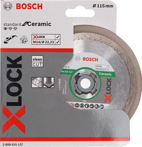 Bosch accessoires x-lock diamantschijf standard for ceramic 115 x 22,23 x 1,6 x 7 mm - 1 stuk(s) - 2608615137