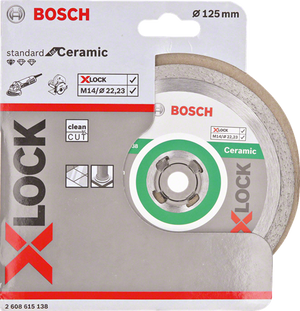 Bosch accessoires x-lock diamantschijf standard for ceramic 125 x 22,23 x 1,6 x 7 mm - 1 stuk(s) - 2608615138
