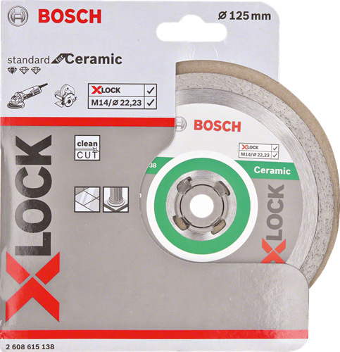 Bosch accessoires x-lock diamantschijf standard for ceramic 125 x 22,23 x 1,6 x 7 mm - 1 stuk(s) - 2608615138