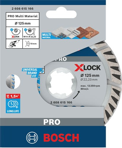 Load image into Gallery viewer, Bosch accessoires x-lock diamantschijf standard for universal 125 x 22,23 x 2,0 x 10 mm - 1 stuk(s) - 2608615166

