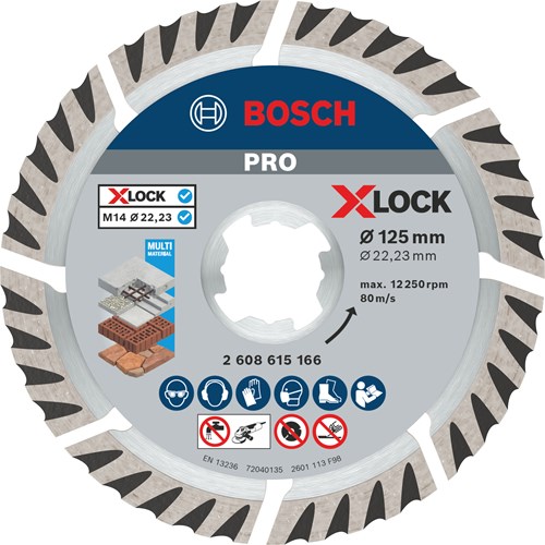 Load image into Gallery viewer, Bosch accessoires x-lock diamantschijf standard for universal 125 x 22,23 x 2,0 x 10 mm - 1 stuk(s) - 2608615166
