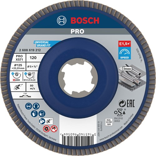 Load image into Gallery viewer, Bosch accessoires x-lock lamellenschijf best for metal recht, kunststof, ø125mm, g 120, x571 - 1 stuk(s) - 2608619212
