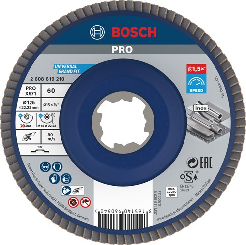 Afbeelding laden in galerijviewer, Bosch accessoires x-lock lamellenschijf best for metal recht, kunststof, ø125mm, g 60, x571 - 1 stuk(s) - 2608619210
