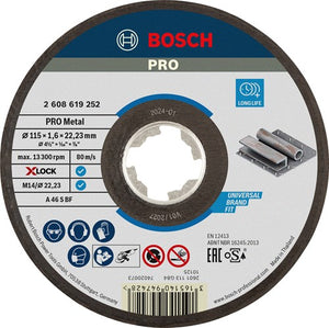 Bosch accessoires x-lock slijpschijf expert for metal 115x1.6x22.23mm, recht - 1 stuk(s) - 2608619252