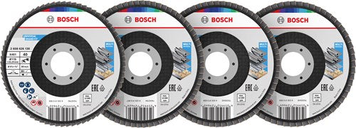 Load image into Gallery viewer, Bosch accessoires x451 lamellenschuurschijfset | 115 x 22,23 mm | g40; 60; 80; 120 | t27 | 15 stuks - 2608626165
