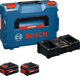 Bosch blauw 18v 8,0ah accu starterset exba18v-80 2-320 | 2x 8.0ah exba18v-80 accu + lader exal18v2-320 - 1600a0373x