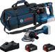 Bosch blauw bosch professional 18v toolkit - combiset - gws 18v-8 + gbh 18v-22 + 2x gba 18v 4.0 ah + gal 18v-40 lader