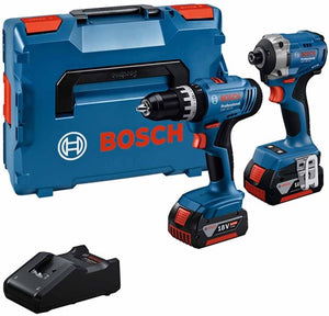 Bosch blauw | combopack | gsb 18v-25 + gdr 18v-215 | 2 x 4.0ah + lader | in l-boxx 136 - 0615a5008d