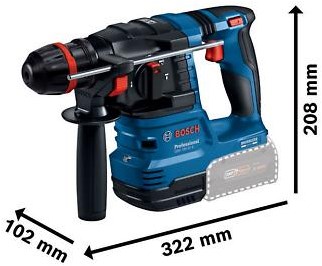 Bosch blauw gbh 18v-22 x professional accu boorhamer | onechuck | excl. accu's en lader - 0611924102
