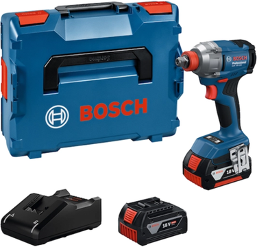 Bosch blauw gdx 18v-285 accu slagschroevendraaier slagmoeraanzetter | inclusief 2x gba 18v 4,0 ah lader gal 18v-40 - 06019n2102