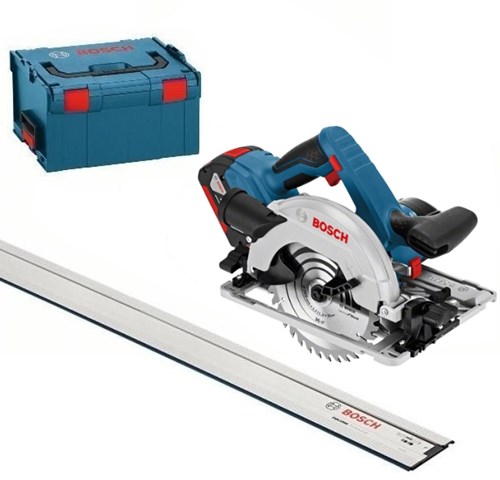 Afbeelding laden in galerijviewer, Bosch blauw gks 18v-57 g professional accu cirkelzaag | 5.0ah li-ion | in l-boxx | met 1600mm geleiderail - 06016a2102
