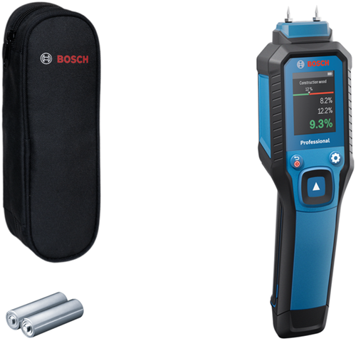 Bosch blauw gmp 1-13 materiaalvochtmeter | 2 batterij 1,5v lr6 (aa) + opbergetui - 0601078000