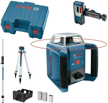 Bosch professional grl 400 h - rotatielaser - inclusief statief - laserontvanger - 2x batterij (1.5v) - 1x batterij (9v)