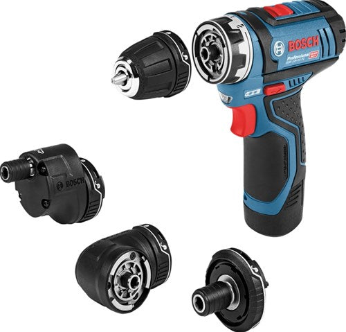 Load image into Gallery viewer, Bosch blauw gsr 12v-15 flexiclick accuschroefboormachine + gfa 12-x 12-b 12-w in l-boxx (2x 2.0ah accu)
