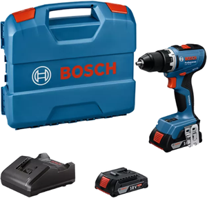 Bosch blauw gsr 18v-65 accu schroefboormachine | incl. 2x 2.0ah accu's en lader in koffer - 06019n3000