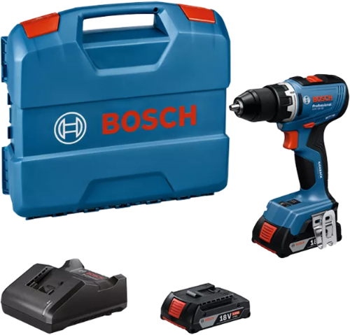 Load image into Gallery viewer, Bosch blauw gsr 18v-65 accu schroefboormachine | incl. 2x 2.0ah accu's en lader - 06019n3000
