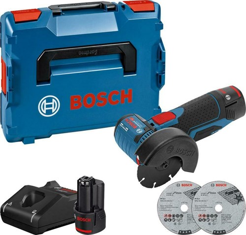 Load image into Gallery viewer, Bosch blauw gws 12v-76 professional haakse accu slijpmachine | 3.0ah accu's in l-boxx - 06019f200b
