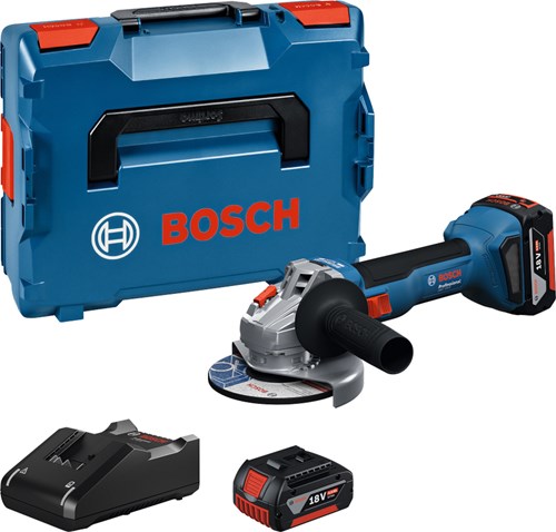 Load image into Gallery viewer, Bosch blauw gws 18v-8 accu haakse slijper | inclusief 2x gba 18v 4,0 ah gal 18v-40 lader - 06019n9002
