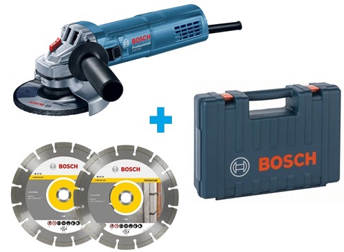 Bosch blauw gws 880 professional haakse slijper | 125mm | + 2 diamantschijven in koffer - 060139600b