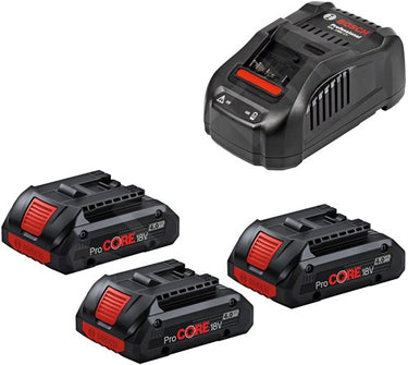 Bosch blauw procore18v 4.0ah starter set (3x procore18v 4.0ah accu + gal 1880 cv lader) - 0615990n2g
