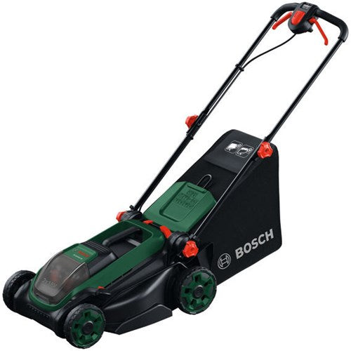 Load image into Gallery viewer, Bosch groen accumaaier rotak 18v2-38 | incl. 2 x 18 v li-ion accu (4,0 ah) + al 2x18v-88 lader + mulchplug - 06008b9m00
