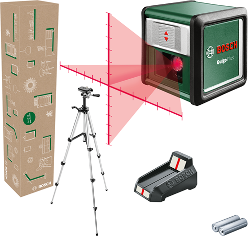 Load image into Gallery viewer, Bosch groen quigo plus kruislijnlaser | inclusief batterijen en statief - 06036636z0
