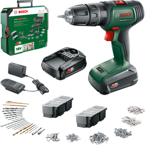 Bosch groen universalimpact 18v | accuklopboorschroevendraaier | 2 x 1.5 ah accu + lader | + systembox 06039d4103