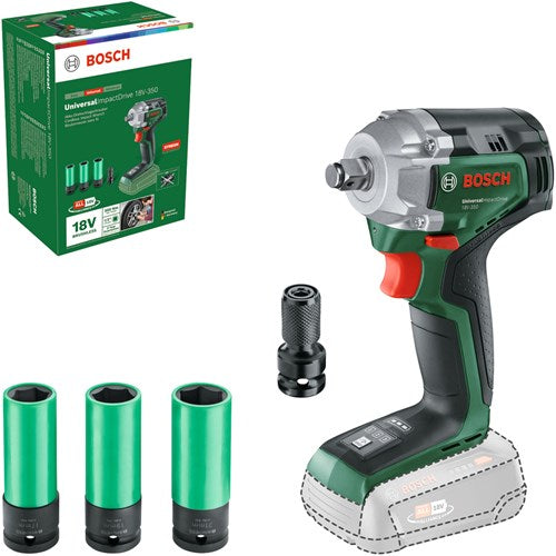 Afbeelding laden in galerijviewer, Bosch groen bosch home and garden universalimpactdrive 18v-350 0603980305 accu-draaislagmoeraanzetter 350 nm 18 v aantal meegelever
