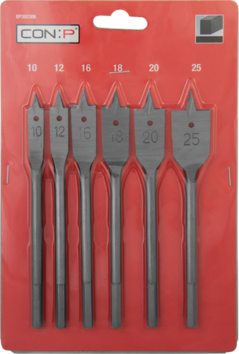 Con:p set houtfrezen 10-25mm 6dlg rood - bp302306