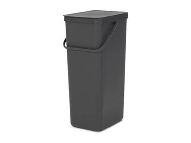Brabantia sort go afvalemmer 40l grijs