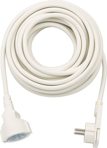 Brennenstuhl kwaliteits kunststof verlengsnoer met platte stekker 10m h05vv-f3g1,5 wit - 1168980210
