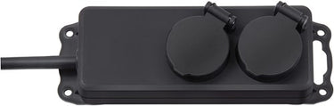 Brennenstuhl stopcontactverdeler ip44 2-voudig zwart 2m h07rn-f 3g1,5 - 1159930