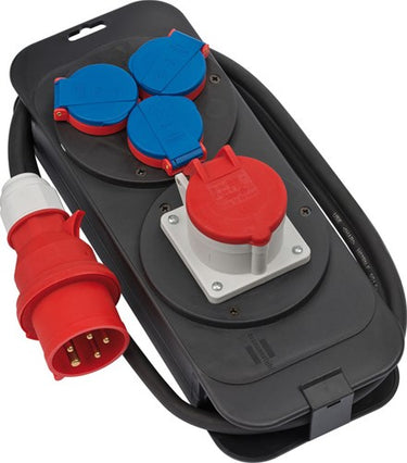 Brennenstuhl verdeelblok stroomverdeler 16a (2m h07rn-f 5g1,5 kabel, voor gebruik op de bouwplaats en permanent gebruik buitenshuis ip44, geschikt voor wandmontage, made in germany)