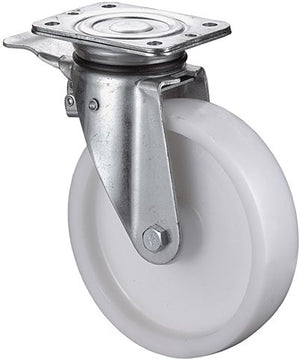 Bs rollen zwenkwiel voor zware lasten | wiel d. 125 mm draagvermogen 600 kg | met rem kunststof | 138x110 mm | 1 stuk - n120.b10.127 n120.b10.127