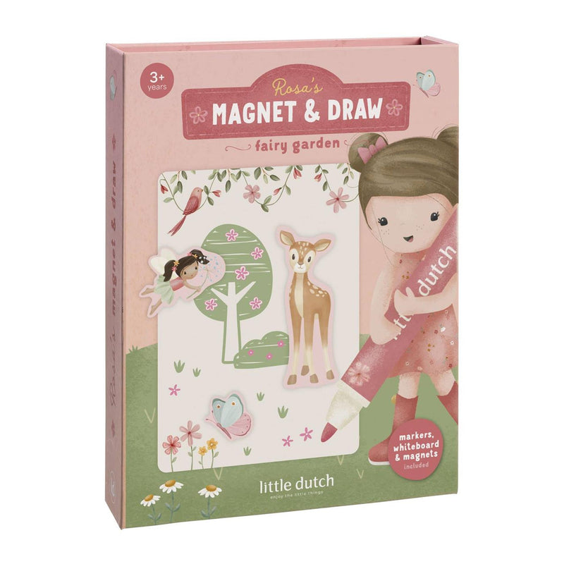 Afbeelding laden in galerijviewer, Little dutch whiteboard kleurset met magneten - rosa fairy garden
