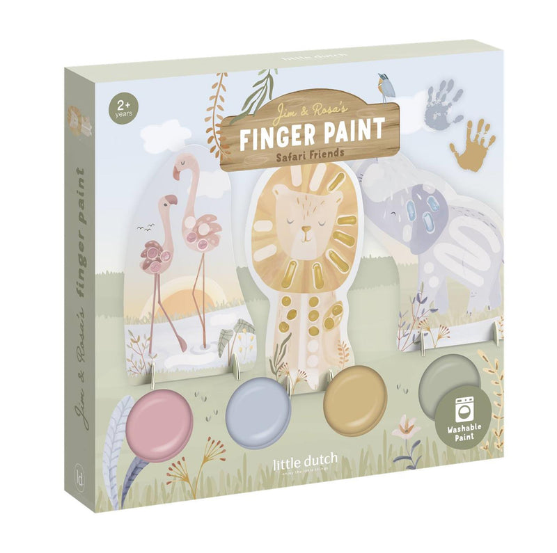 Chargez l'image dans la visionneuse de la galerie, Little dutch vingerverf set - safari - 4 kleuren vingerverf - knutselen - speelgoed kinderen - voor meisjes en jongens - vanaf 2 jaar
