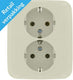 Busch jaeger creme inbouw stopcontact ra dubbel - 4695010