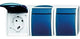 Busch jaeger swd opbouw stopcontact ra 3 voudig horizontaal blauw - 4696060