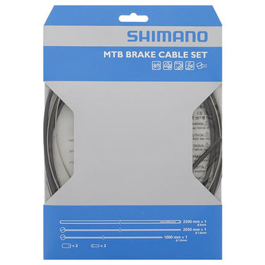 Shimano mtb remkabelset – rvs binnenkabels – voor- en achterrem – 2200 mm m-system – zwart