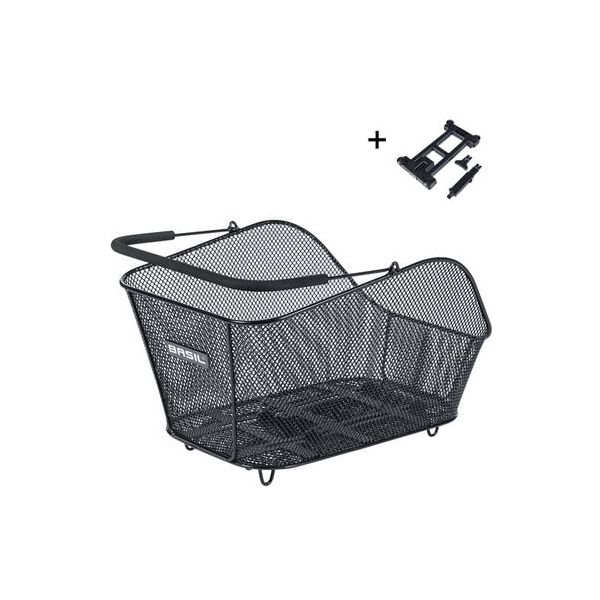 Load image into Gallery viewer, Basil fietsmand icon m met mik bevestiging 13 liter 39 x 24 x 14 - zwart
