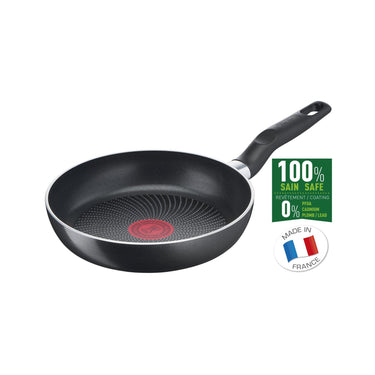 Tefal start'easy koekenpan 28 cm, rond, multifunctionele pan, zwart, titanium, aluminium, thermo-spot