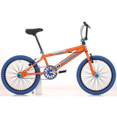 Royal bmx fiets -bugatti tornado freestyle 20 inch - oranje met blauwe banden