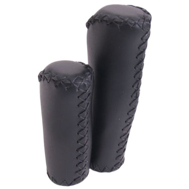 De Edge Leather Grip - Ergonomisch Lederen Handvatset - 135mm 92mm - Zwart