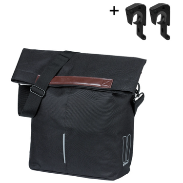 Basil fietsshopper city mik hooks 14-16l 13 x 29 x 31 cm - zwart