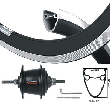 Kgs achterwiel 28 inch (622) ryde velg zwart nexus 8 rb zwart met remrand