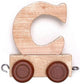 Bongers speelgoed houten letter c met wieltjes 6 cm hoog