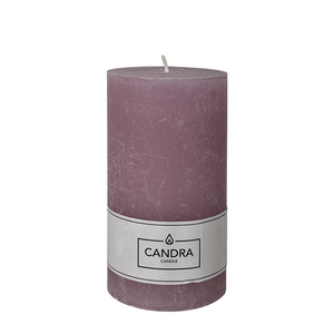 Candra rustieke stompkaars lila 130 68mm