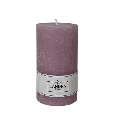 Candra rustieke stompkaars lila 130 68mm