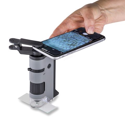 Load image into Gallery viewer, Carson handmicroscoop mp-250 microflip 100-200x met smartphone adapter
